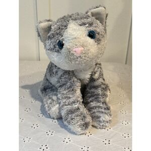 Vintage People Pals Gray Cat Plush Stuffed Animal Blue Eyes‎ 18"